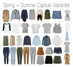 Spring Capsule Wardrobe 2015 by emilyeboydston on Polyvore featuring polyvore, fashion, style, Miss Selfridge, Monki, Josa Tulum, J.Crew, Athleta, W118 by Walter Baker, Ãtoile Isabel Marant, Fat Face, Toast, Hurley, Closed, My Michelle, Uniqlo, Burberry, American Apparel, 7 For All Mankind, Forever New, Moncler, J Brand, Barbara Bui, DKNY, NÃ¼mph, 3.1 Phillip Lim, Banana Republic, Acne Studios and clothing Spring Packing List, Spring Packing, Outstanding Outfits, Barbara Bui, Summer Capsule Wardrobe, Fat Face