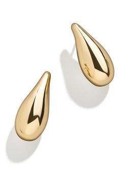 Enhance your elegant style with the soft glow of these sculptural teardrop earrings. 1 1/4" drop; 1/2" width Post back Goldtone plate or silvertone plate or goldtone plate/glass crystal Imported Hairstyling Products, Fragrance Cologne, Rollerball Perfume, Makeup Bronzer, Makeup Gift, Beauty Sale, Earrings In Gold, Fragrance Design, Keep Jewelry