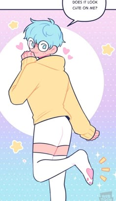 an anime character with blue hair and glasses