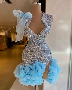 Size: M, Color: Mint Short Ball Gown Wedding Dress, Blue Elegant Dress Short, Luxury Dress Classy, Blue Birthday Dress, Baby Blue Gown, Minna Fashion, Dinner Dress Classy, Looks Country, Glamour Dress