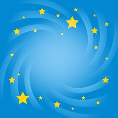 a blue background with yellow stars in the center