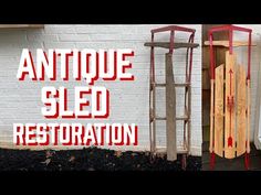 an antique sled restoration with red paint