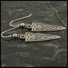 Sterling Silver Celtic Earrings Stephen Walker, Dagger Earrings, Celtic Earrings, Artists Studio, Celtic Knotwork, Lost Wax, Classic Elegant, Artist Studio, Jewelry Pieces