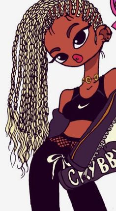 Black Girls Cartoon, Digital Art Space, Women Drawings, Trap Art, Body Image Art, Quirky Illustration, Black Art Painting, Afro Punk, Fine Art Portraits