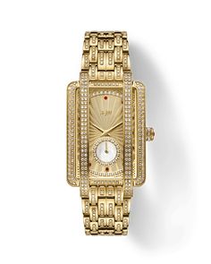 Understated glamor served with a twist. Mink has a unique 28 MM rectangular case, 12 rubies marking the hours, one set on the crown, and 505 diamonds set across the timepiece, totaling 2.53 carats. Crafted in durable 18K gold-plated stainless steel and finished with an invisible clasp, a mother-of-pearl subdial, and the individual production number engraved on the case. The timepiece includes an exclusive PS storage box and four year Platinum Warranty coverage. Women's Gold Watches, Gold And Silver Watch, Gold Diamond Watches, Starting A Small Business, Ruby Set, Expensive Diamond, Gold Plated Watch, Patek Philippe Watches, Diamond Watches