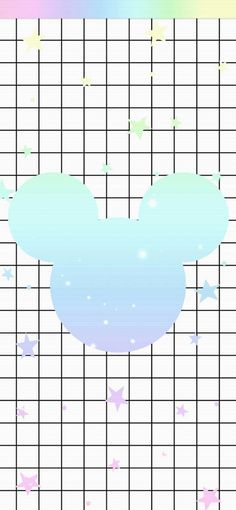 an image of the back side of a wall with squares and stars on it in pastel colors