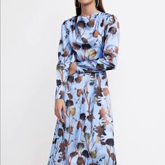 Cowl Neck Midi Dress | Size M | Brand New Pretty Blue Dress, Leaf Print Dress, Cowl Neck Midi Dress, Navy Blue Midi Dress, Leaves Print Dresses, Slinky Dress, Midi Pencil Dress, Womens Halter Tops, Skater Dresses