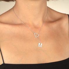 Letter Heart Necklace, Initial Necklace With Tiny Heart, Dangle Letter Necklace with Heart, Silver Personalized Necklace, Gift for Her Let's customize your gift together for the special person in your heart or to remind yourself that you are special! This product is the best idea to permanent any special name, common or meaningful word that is important to you :) -        MATERIAL: High Quality 925 Sterling Silver  -        COLOR: Silver Gray - Rose Gold - Gold  I produce all my jewelry by hand Necklace With Heart, Expensive Jewelry Luxury, Necklace Initial, You Are Special, Jewelry Luxury, Expensive Jewelry, Tiny Heart, Cute Necklace, Letter Necklace