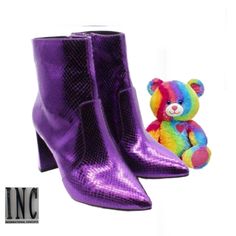 Meet My Newest Favorite Pair Of Fancy Boots.. Can You Hear The Party Calling. The Holidays Are Coming Folks And Theres Never A Time Like The Present. Even When Presents Are For Yourself. These I.N.C. International Concepts Purple Booties Scream Fabulousity! The Are Even More Gorgeous In Person. Purple The Color Of Royalty & Loyalty. Will Have Feeling Like A Queen In These Beauties. Offer Table Is Always Open And No Offer Ever Declined! Evvvvvvvver! The Goal Is To Get You The Pieces You Love At A Purple Heeled Boots For Fall Party, Trendy Party Heeled Boots With Round Toe, Trendy Heeled Boots With Round Toe For Party, Trendy Round Toe Heeled Boots For Party, Purple Boots For Fall Party, Purple Pointed Toe Evening Boots, Purple Heeled Boots For Winter Party, High Heel Boots For Party And Holiday, Spring Party Ankle-high Heeled Boots