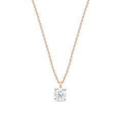 DB Classic round brilliant diamond pendant Refined Rose Gold Necklace For Formal Occasion, Luxury Rose Gold Round Diamond Necklace, Luxury Rose Gold Diamond Necklace For Formal Events, Classic Rose Gold Necklace For Everyday Luxury, Classic Rose Gold Luxury Necklace, Luxury Solitaire Necklace With Single Diamond, Luxury Solitaire Pendant Necklace For Formal Occasions, Classic Rose Gold Pendant Necklace, Classic Rose Gold Solitaire Necklace For Anniversary