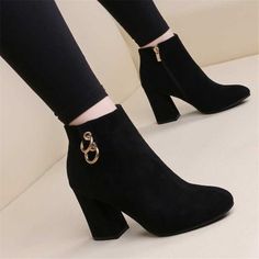 💌 1. New customer get 7% OFF [Code: 7OFF]💌 2.Buy 2 and get 10% OFF [Code: 10OFF]💌 3. Buy 3 and get 15% OFF [Code: 15OFF] Sepatu Pump, Nude Boots, Cute Shoes Heels, Fashion Shoes Heels, Shoes Big, Low Heel Boots, Velvet Boots, Block Heel Ankle Boots, Girly Shoes