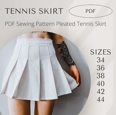 Upgrade your wardrobe with this stylish and versatile Pleated Skirt PDF Sewing Pattern! This digital sewing file provides you with everything you need to create a beautiful pleated skirt that will turn heads wherever you go. 🧵 Pattern Details: Skill Level: Beginner-friendly Size Range: Available in various sizes for a perfect fit Style: Classic pleated design with a modern twist Length Options: Choose from mini, knee-length for your preferred look Fabric Recommendations: Suitable for lightweigh Tennis Skirt Pattern, Sewing Pattern Women, Pleated Skirt Pattern, Women Sewing, Women's Sewing Pattern, High Waisted Pleated Skirt, Skirt Patterns Sewing, Womens Sewing Patterns, Sewing Skirts