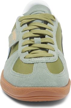 PUMA Palermo Sneaker (Men) | Nordstrom Cool Mom Shoes, Casual Everyday Shoes, Unique Sneakers Women, Leather Sneakers Women's, 2024 Fall Shoes Trends Women, Sneakers And Jeans Outfit, Green Cotton Sneakers For Streetwear, Shoe Inspo Aesthetic, Green Suede Sneakers For Streetwear