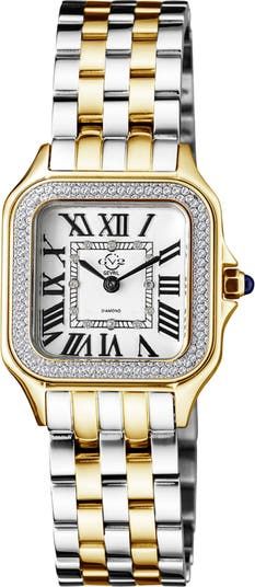 GV2 Women's Milan Diamond Dial Bracelet Watch, 27.5 mm | Nordstromrack Watches For Women, Elegant Bracelet, Diamond Watch, White Dial, Watch Sale, Sparkle Diamonds, Stainless Steel Bracelet, Quartz Watch, Gold Watch