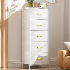 Dresser Ideas Bedroom Small Spaces, White Tall Dresser, Lingerie Cabinet, Drawers For Closet, Dresser Nursery, Narrow Chest Of Drawers, Vertical Dresser, Narrow Dresser, White Dressers