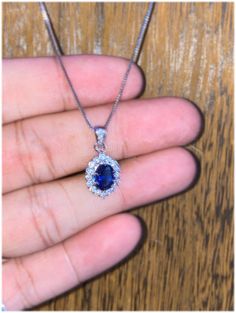 This stirling silver precious Sapphire necklace with clustered CZ diamonds piece. Beautiful piece for a elegant night out. Luxury item. Diamond Silver Necklace, Silver Sapphire Necklace, Blue Gem Necklace, Royal Jewellery, Sapphire Jewellery, Diamond Drop Necklace, Silver Diamond Necklace, Blue Pendant, Silver Jewelry Fashion