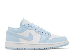 Wmns Air Jordan 1 Low 'Ice Blue' - Air Jordan - DC0774 141 - white/ice blue | Flight Club Air Jordan 1 Low Aluminium, Jordan 1 Low Aluminium, Air Jordan Blue, Nike Azul, Jordan 1 Blue, Wmns Air Jordan 1, Blue Jordans, Preppy Shoes, Flight Club