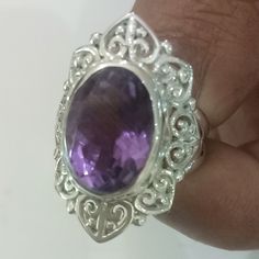 Amethyst Top Quality Gemstone Ring*Oval Stone Ring*925 Sterling Silver Ring*Purple Stone With Silver Ring*Middle Finger Ring*Antique ring Stone Name:-Amethyst Stone Size :- 10x14 approx Stone Shape :- Oval Ring Size :- 6 thru 08 Handmade Crafting WorkVintage Solid Silver large Boho Designs Antique Silver 925 SsonasCreation Uses Only Natural High Quality Genuine Gemstones and 925 Sterling Silver Jewelry. If you believe in buying top quality products for yourself and for your family and friends, S Black Obsidian Ring, Jewelry Rings Unique, Oval Stone Ring, Jewelry Making Rings, Horn Ring, Glitter Ring, Obsidian Ring, Middle Finger Ring, Ring Purple