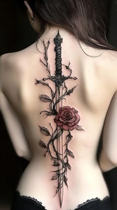 16 Tattoo, Wicked Tattoos, Spine Tattoos For Women, Tatuaje A Color, Tattoo Style Drawings, Badass Tattoos, Back Tattoo Women, Spine Tattoos, Dream Tattoos