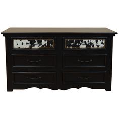 Regal Ebony Black/White Cowhide Dresser - Your Western Decor Cowhide Dresser, Western Dresser, Dresser Dresser, Western Chair, Western Candle Holders, Western Candles, Dresser Diy, Cowhide Furniture, Burlap Rug