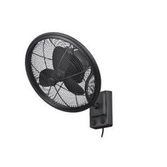 a black wall mounted fan on a white background