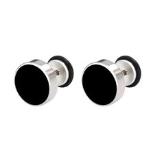 Unleash your inner style maverick with our Men's Stainless Steel Stud Earrings in sleek black. Crafted for the modern trendsetter, these earrings blend contemporary edge with timeless sophistication. Forged from high-quality stainless steel, these studs exude durability and resilience, ensuring they stand the test of time. The sleek black finish adds a touch of understated elegance, making them versatile enough to complement any ensemble, whether casual or formal. With a minimalist design, these earrings offer a subtle yet impactful accent to your look, effortlessly elevating your style game. Lightweight and comfortable to wear, they are perfect for everyday wear or special occasions, adding a dash of confidence and charisma to your persona      Earrings Height: 10mm Width: 10mm     Materi