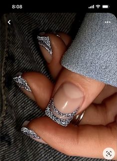 Glittery Nails, Sassy Nails, Smink Inspiration, Nail Designs Glitter, Dipped Nails, Nail Art Ideas, Fancy Nails, Chic Nails, Dope Nails