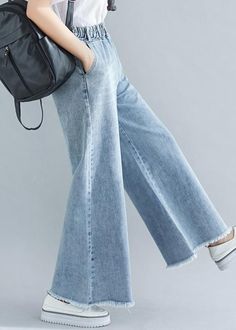 Women's Elastic Waist Wide Leg Pants Materials used:cotton blendedMeasurement:>L Waist elastic from 27 / 10.53to 86/ 33.54Hip 110cm / 42.9"length 98cm / 38.22">XL Waist elastic from 31 / 12.09to 90/ 35.1Hip 114cm / 44.46"length 99cm / 38.61">XXL Waist elastic from 35 / 13.65to 94/ 36.66Hip 118cm / 46.02"length 100cm / 39"We ship worldwide.Tracking numbers provided for all orders. Scarf Purse, Salad With Chicken, Trendy Bottoms, Maxi Dresses Fall, Casual Wear Dress, Cute Dress Outfits, Womens Denim, Dress Blouse, Modest Wear