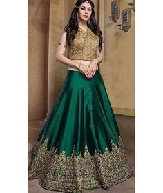 Delightful Green Silk Designer Lehenga Choli for Wedding Floor-length Sharara With Pallu For Weddings, Party Wear Floor-length Sharara For Wedding, Floor-length Party Wear Sharara For Wedding, Art Silk Sharara For Wedding, Art Silk Dresses For Wedding And Navratri, Art Silk Wedding Dress With Pallu, Saree Gown With Pallu For Reception, Bollywood Style Floor-length Wedding Lehenga, Floor-length Choli For Eid Reception