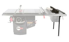 a table saw is on top of a work bench