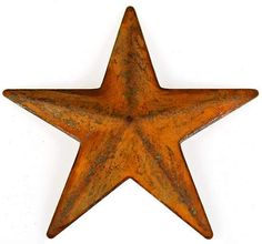 an old rusty metal star on a white background