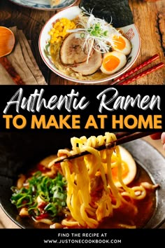 the cover of an authentic ramen to make at home cookbook