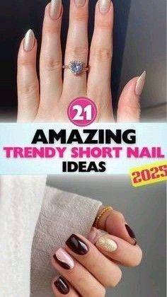 Trendy Short Nail Designs, Short Nail Ideas, Nail Color Trends, Fall Nail Trends, Seasonal Nails, Short Nail, Short Nail Designs