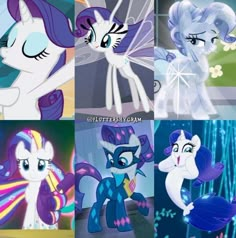 many different pictures of the same pony