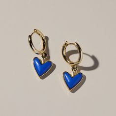 Blue Stone Sweetheart Huggies - Nickel & Suede Safety Pin Jewelry, Nickel And Suede, Sports Jewelry, Statement Earring, Charm Rings, Threader Earrings, Pin Jewelry, Metal Earrings, Blue Earrings