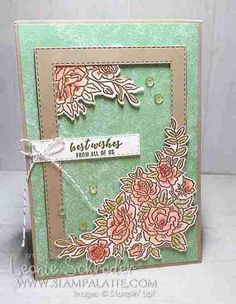 a handmade card with flowers on it