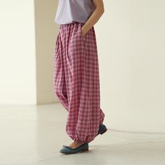 Welcome to LindaMengbi. We are handmade lovers who make every item with heart. Every items is handmade by a member of our family. We love custom items, we can make any size according to your requirements, feel free to contact us! ! ! Breathable Cotton Pants Plaid Lantern Pants - Retro Wide-Leg Pants Gingham Pants, Summer Women's Loose Fitting Pants Casual Trousers To make it more suitable for you. Please tell me your body size: your height your weight your bust your upper arm circumference Please let us know if you have special requirements or special characters, such as wide shoulders, long arms, long waist, etc. We can make any size for you! ! ! Please refer to the size and size to find the most suitable size, if you are not sure, please feel free to contact me, I will be happy to help y Casual Gingham Bottoms With Relaxed Fit, Casual Gingham Relaxed Fit Bottoms, Casual Gingham Wide Leg Bottoms, Casual Wide Leg Gingham Bottoms, Gingham Cotton Pants, Casual Gingham Ankle-length Pants, Plaid Relaxed Fit Summer Pants, Gingham Wide Leg Cotton Bottoms, Gingham Cotton Wide Leg Bottoms