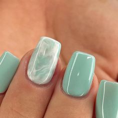 70 Stunning Mint Blue Nail Designs For 2024: From Simple To Glam | Short &Amp; Sweet Ideas 61 Aqua Marble Nails, Mint Green Marble Nails, Blue And Green Nail Art, Marble Gel Nail Designs, Marble Tip Nails, Marble Nails Summer, Nokti Za Ljeto, Menta Nails, Seaglass Nails