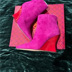 Questions? Leave A Comment Below! High Heel Inserts, Leather Shoe Care, Boot Sneakers, Brown Block Heels, Pink Booties, Fly Shoes, Ghana Braids, Brown Leather Ankle Boots, Purple Shoes