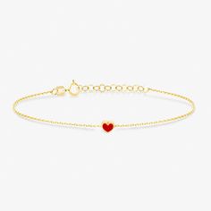 14k Solid Gold Red Heart Bracelet - 14k Gold Heart Bracelet - Love Heart Charm - Fine Jewelry - Birthday Gift for Her - Christmas Gift Show your love with this classic and elegant 14k solid gold heart / love bracelet. This is a good gift idea for those whom you love. 🔳WARRANTY🔳 *6 Months warranty. *Free Shipping without price limit. *Easy Return and Replacement 30 days after purchase. Just contact me 😊 🔳14K SOLID GOLD RED HEART BRACELET🔳 *Material: 14k Solid Gold (NOT GOLD PLATED OR FILLED) Fine Jewelry Heart Cut Bracelet For Valentine's Day, Minimalist Open Heart Bracelet For Valentine's Day, Gift Red 14k Gold Bracelet, Elegant Red Heart Bracelet For Gift, Elegant Red Heart Bracelet Gift, Delicate Yellow Gold Heart Bracelet, Valentine's Day Heart Cut Fine Jewelry Bracelets, Valentine's Day Fine Jewelry Heart Bracelet, Fine Jewelry Heart Bracelet For Valentine's Day