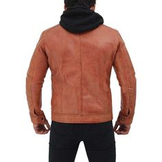 Description This men’s classic hooded leather jacket, in brown, is crafted from hand-waxed genuine leather and has a unique depth of color, due to Mush Editions exquisite finishing. The jacket features a classic snap button collar and two side pockets with zip closures; features also include detachable black hood that you can put on during chilly evening. External: Real Leather Internal: Polyester Lining Pockets: Two chest and External Waist Pockets Style: Detachable Hood and Snap Button Collar Brown Hooded Leather Jacket With Detachable Hood, Fitted Brown Hooded Jacket For Fall, Brown Fitted Hooded Jacket For Fall, Fitted Leather Hooded Jacket With Long Sleeves, Vintage Brown Leather Jacket For Winter, Vintage Brown Leather Jacket With Long Sleeves For Winter, Classic Hooded Leather Jacket For Winter, Brown Leather Jacket With Detachable Hood, Brown Urban Biker Jacket For Winter