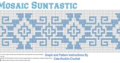 a blue and white mosaic with the words mosaic suntastic