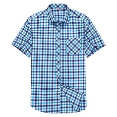 Season:Summer,Spring; Fabric:Polyester; Sleeve Length:Short Sleeve; Look After Me:Washable,Wet and Dry Cleaning; Gender:Men's; Style:Basic,Business,Fashion,Streetwear,Comfortable,Smart Casual; Tops Type:Collared Shirt,Button Up Shirt,Dress Shirt,Plaid Shirt; Occasion:Wedding,Daily,Casual,Back to Office; Fit Type:Regular Fit; Pattern:Plaid / Check; Neckline:Turndown; Front page:FF; Listing Date:10/31/2022; Bust:; Length:; Shoulder Width:; Fit US Size:null; Fit UK Size:null; Collar Size:null Short Sleeve Plaid Shirt, Fits Streetwear, Plaid Shirt Men, Hawaiian Outfit, Beach Shirts, Check Shirt, Mens Shirt Dress, Business Fashion, Summer Shirts