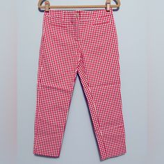 Condition - Never Worn Gingham Pants Outfit Work, Gingham Pants Outfit, Pants Outfit Work, Tan Cargo Pants, White Dress Pants, Gingham Pants, Taylor Red, White Herringbone, Black Cropped Pants