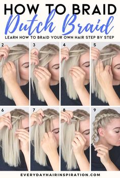 Learn how to dutch braid your own hair with this easy step-by-step guide for beginners! FOLLOW ALONG video tutorial included! Dutch Braid Your Own Hair, Braids Long Hair, Braid Your Own Hair, Braids Step By Step, Hairstyles Korean, Braids Long, Dutch Braid Hairstyles