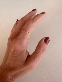 Sparkle Chain Ring, Stackable Ring, Dainty Ring, Chunky Ring,  Gold ring  These gorgeous chain rings are made by a micro welder in our home studio. The perfect dainty ring that is comfortable, stackable and beautiful even on its own.  I only use high quality 14k gold filled chain or Sterling Silver  to assemble my rings. They are so lightweight you can barely feel them on. I use these exact chains in my permanent jewelry business so they are tested to provide years and years of daily use without tarnishing or fading. Permanent Jewelry Rings, Dainty Adjustable Rings For Promise Occasion, Dainty Adjustable Ring For Promise, Dainty Promise Stackable Rings Tarnish Resistant, Gold Stackable Midi Rings For Promise, Dainty Adjustable Crystal Promise Ring, Adjustable Dainty Crystal Promise Ring, Dainty Adjustable Open Midi Rings, Dainty Tarnish Resistant Crystal Promise Ring