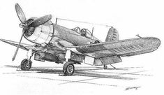 a drawing of an old airplane on the ground