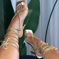 Brand New With Dust Bag; Size Eu 37 Is Equivalent To Us Size 6.5 Quince Heels, Gold Heels Wedding, Gold Heels Prom, Gold Lace Up Heels, Gold Strap Heels, High Heels For Prom, Trendy Block Heels, Gold Strappy Heels, Formal Heels