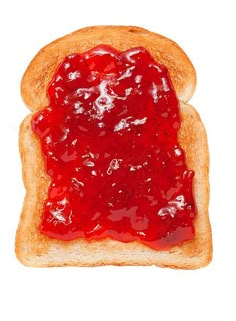 a peanut butter and jelly sandwich on a white background