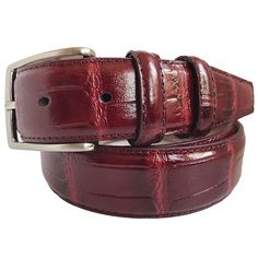 Deep shine crocodile print Italian leather belt. Complemented with a beautiful classic buckle. This beautiful croc print leather belt can be used on any occasion: smart, business, casual or jeans. Product Specification: Material: Leather Width: 35mm Origin: Belt and buckle made in Italy   Customer satisfaction is our number one priority. With that in mind, we have gone to great lengths to ensure that the photographs on our listings offer the best possible representation of our different leathers Cool Belts, Smart Business Casual, Men Coats, Mens Belt, Smart Casual Wear, Trousers Men, Smart Business, Men Trousers, Crocodile Print